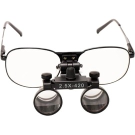 2.5X Dental Surgical Binocular Loupes Optical Glasses Magnifiers Metal Frame
