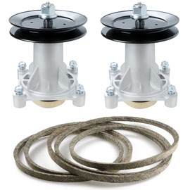 46 Inch Mower Deck Rebuild Kit Replace for Husqvarna 2246LS 2346XLS YTH22V46 YTH20K46 YTA22V46 YTH18K46, with 2 Spindles 187292 192870, 2 Pulleys 195945 197473, 1 Belt 21546607 with 106 1/2 Inch