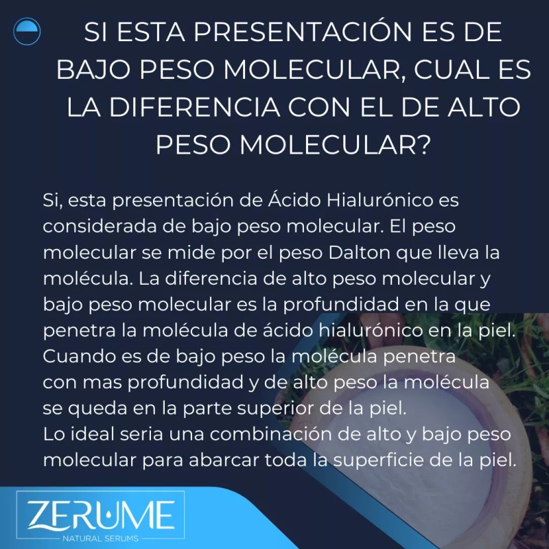 ZERUME NATURAL SERUMS Ácido Hialurónico 20gr En Polvo Para 2