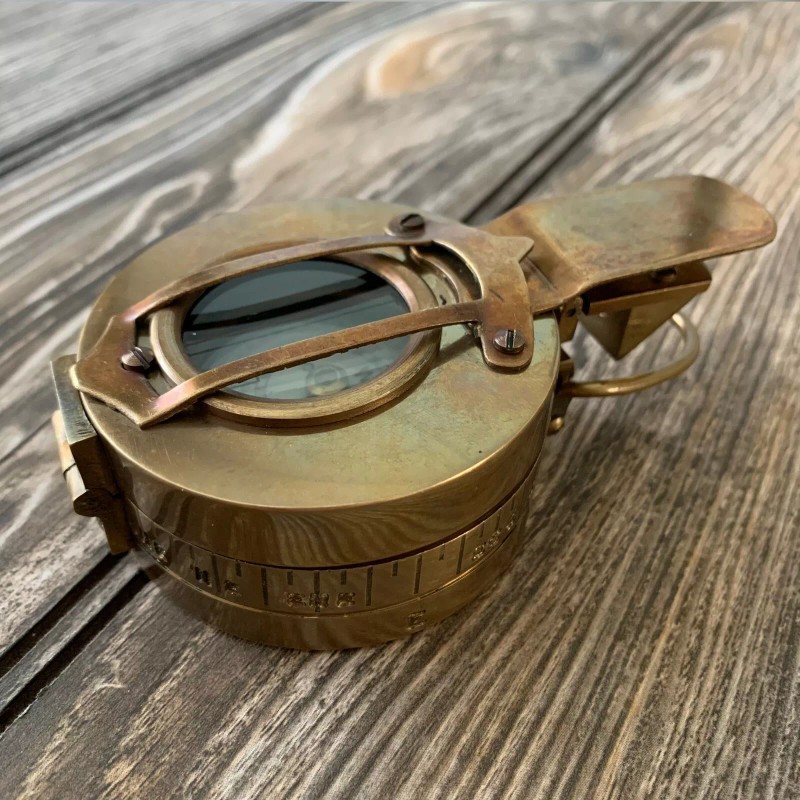 Vintage Solid Brass WWII Military Pocket Compass Gift