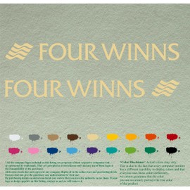 Pair 12" Four Winns Compatible Replacement Decal Vinyl Stickers * Cream * Vinyl Stickers Boat Outboard Motor Lot of 2