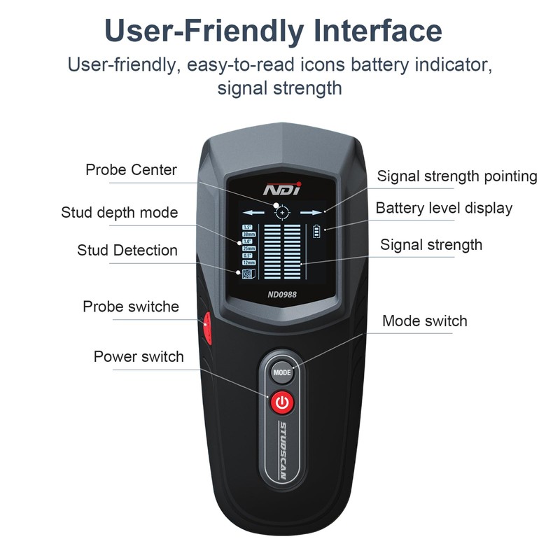 NDI ND0988 Stud Detector – Precise Wall Scanner for Wood