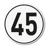 iSecur 45 km/h sticker, size diameter 10 cm, speed sticker,