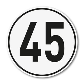 iSecur 45 km/h sticker, size diameter 10 cm, speed sticker, hin722