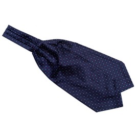 Elfeves - Corbatas para hombre (100% seda, tela jacquard), diseño floral, color azul y naranja, Navy Red White Dot, Talla única