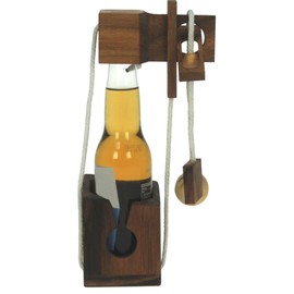 Namesakes® Beer Bottle Jail puzzle - Wooden IQ brain teaser for adults - Novelty packaging with unique lock challenge - Fun gift for men or women - logic game handcrafted for 330ml bottle