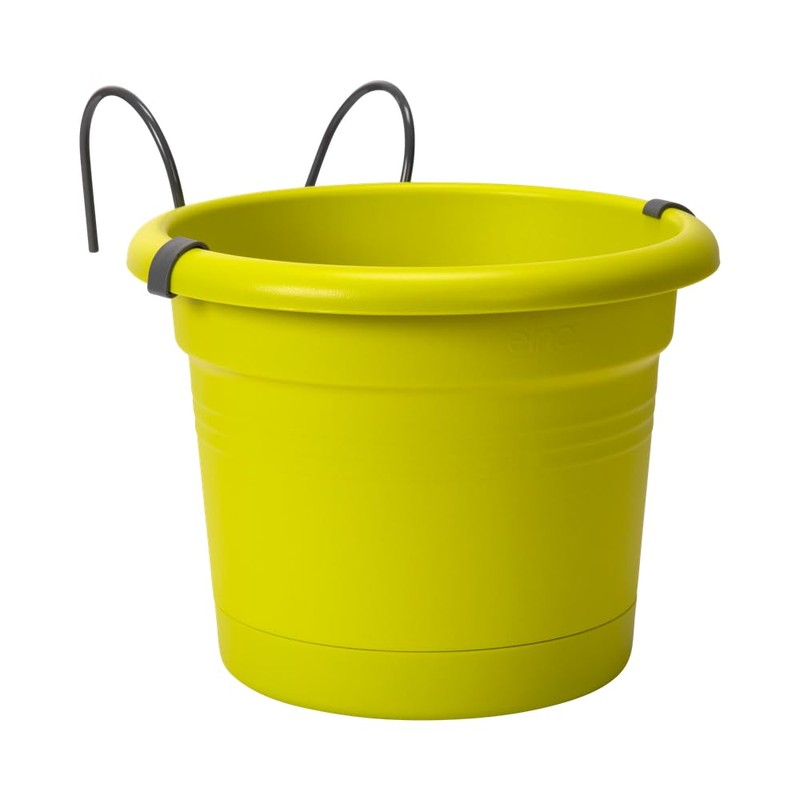 elho Basics Potholder Allin1 Metal Flower Pot, Lime Green, 27