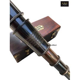 Brass Telescope Be Strong and Courageous Engraved Marine Pirate Collapsible Spyglass Telescope Wonderful Gift for Travelers Adventure Enthusiasts