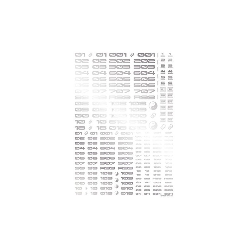 HiQ Parts TR Decal 3 Number Silver 1 Piece Plastic