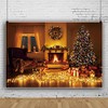OFILA Merry Christmas Backdrop 10x8ft Fireplace Photography Background Gifts Lights