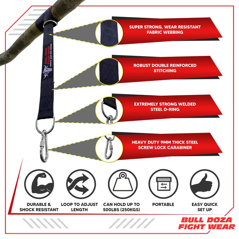 BULL DOZA FIGHT WEAR Boxing Punch Bag Strap/Sling – Heavy