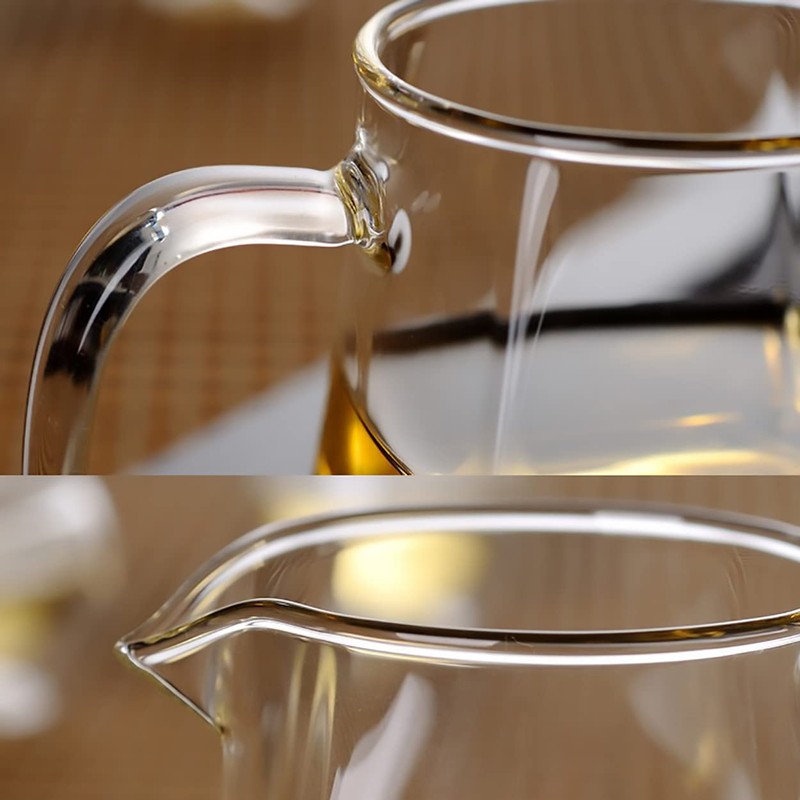 Glass Pitcher with Handle, Milk and Cream Pitcher Cup Jug,