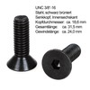 Photecs Countersunk Screws UNC 3/8-16 Inch Thread (Pack of 2),