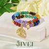 Bivei 7 Chakra Bracelet Real Stones, Gemstone Bracelet Women, Crystal