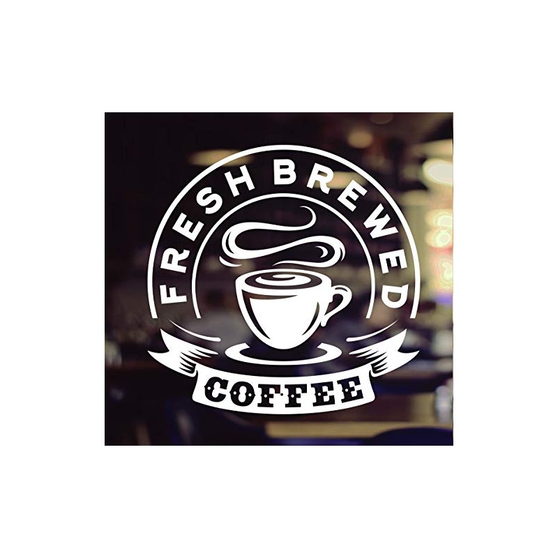 Fresh Brewed Coffee Takeaway Cup Window Sign Vinyl Sticker Graphics