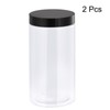 uxcell Round Plastic Jars with Black Screw Top Lid, 34oz/