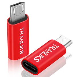 TRANLIKS 2 Pack Micro USB to Lighting, Lighting Female to Micro USB Male Adapter for Charging and Data Sync - Red
