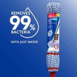 O-Cedar MicroTwist MAX Microfiber Twist Mop with 1 Extra Refill | Features Hands-Free Wringing | Extra Large 18-Inch Mop Head | Safe on All Floor Types