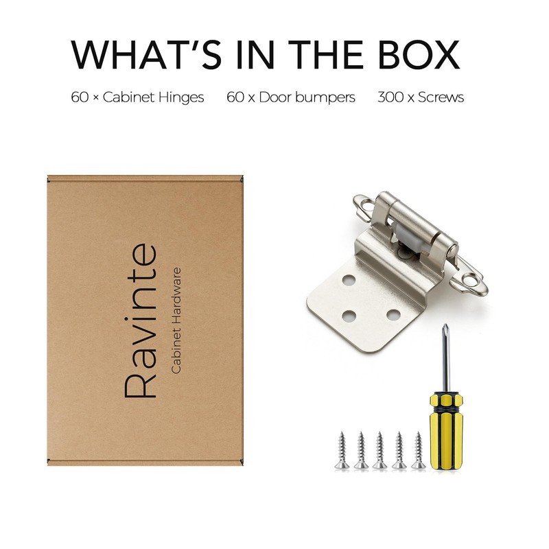 Ravinte 60 Pack 30 Pairs 3/8 Inch Inset Cabinet Door