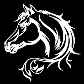 Wasise Horse Sticker - Black Horse Decals for Vehicles, Horses Wall Sticker, Caravan Decal, Motorhome Decals, Camper Van Decal, Horses Laptop Stickers, Car Stickers and Paster (White)