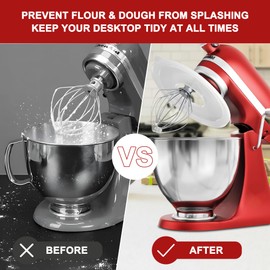 Mixer Bowl Cover for KitchenAid 4.5-5 Quart Tilt-Head Stand Mixers, Durable Mixer Splatter Guard Lids for KitchenAid 4.5-5 Quart Stainless Steel Bowls, Dough Leavening Bowl Covers