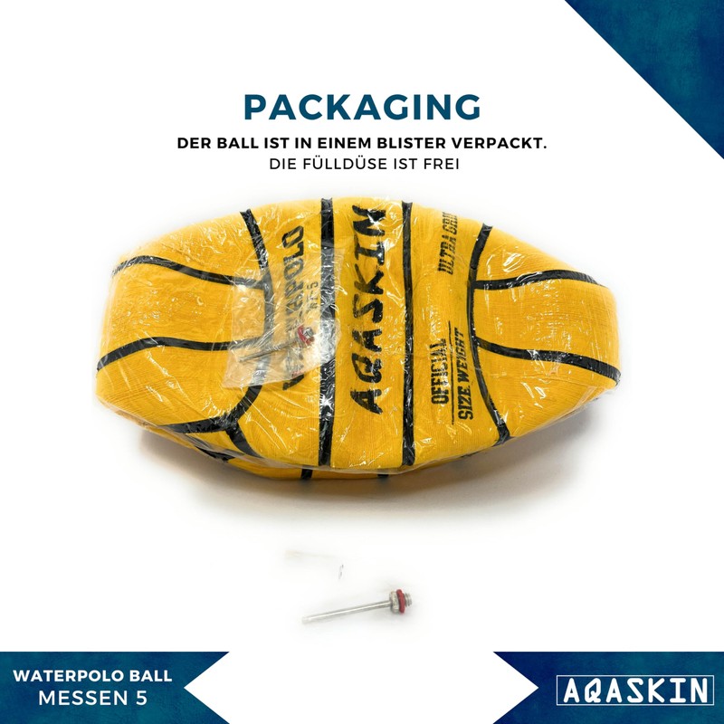 AQASKIN Water Polo Ball Yellow Rubber 1 Size 5 1