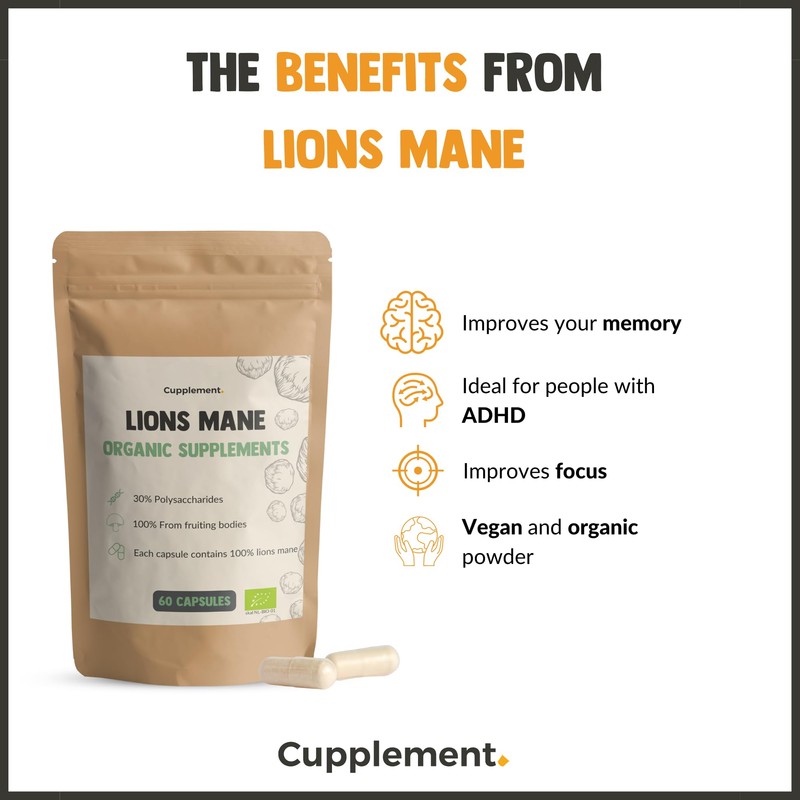 Cupplement - Lion Mane Capsules 60 Pieces - Organic -