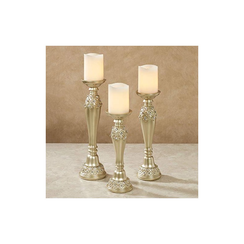 Rya Gem Candleholders Champagne Gold Set of Three