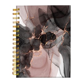 iampanda Spiral Journal Notebook,Strong TwinWire Binding with Premium Paper for Girl Women,Luxury Gold Marble 60 Sheets A5 College Ruled NotebookJournal,Perfect for School Office Home Gifts,Pink