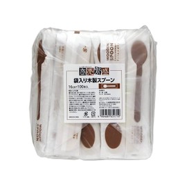 Daiwa Bussan Disposable Wooden Spoons 100 Pieces, 6.2 inches (15.8 cm), Prosperous Business, Hygienic and Eco-Friendly