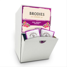 Brodies Red Berry Crush Tag and Envelope - 1 Dispenser box of 250 tea bags - A mix of Berries and Fruits for an Infusion with a superb Aroma, Caffeine Free