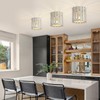 Rustic Flush Mount Ceiling Light, Farmhouse Wood Cage Semi Flush