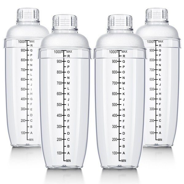 Lallisa 4 Pcs Plastic Cocktail Shaker Hand Drink Mixer Bubble