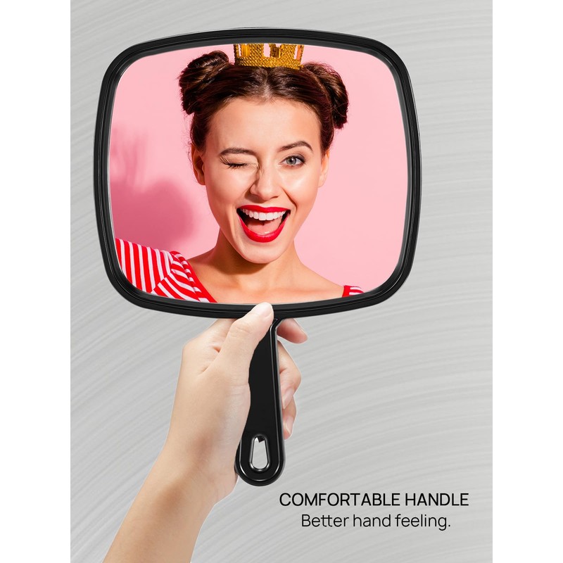 OMIRO 12.4" L x 9" W Hand Mirror, All Black