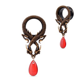 COOEAR Double Flared Ear Tunnels, Flesh Gauges for Ears, Screw Back Plugs Earrings Piercing Expander., 1/2"(12mm), Metal, sandstone