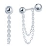 CONILOK Tassel Ball Earrings Silver 925 Stud Earrings Silver Women's