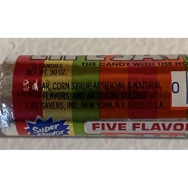 Life Savers Vintage 1980s Life Savers Five Flavors Candy Roll