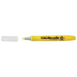Artline 'Decorite' Yellow Marker Pen 3.0mm for Card, Glass, Metal and Plastic