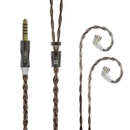 [KBEAR Hazy] 4.4 qdcmm Re-Cable Cable, 6N Graphene + Copper Silver Alloy Mix Repair Cable, 0.17 inch (4.4 mm) Earphone Upgrade Cable, Earphone Replacement Cable, Compatible with ZSN/ZSN Pro/ZS10/ZS10