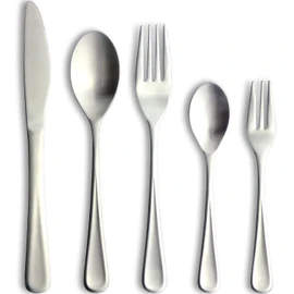Nagao Antibacterial Dinner Cutlery Set, 5 Pieces, 18-8 Stainless Steel with Copper Content, Made in Japan