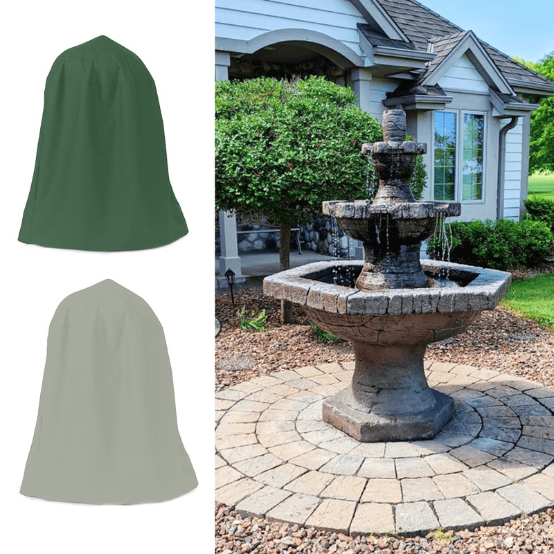 Garden Fountain Statue Protective Cover Silver Coated Oxford Cloth Waterproof
