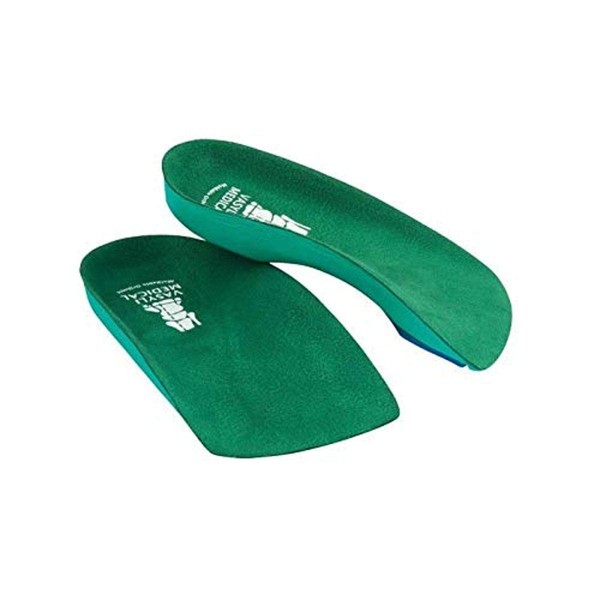 Vasyli 10 Custom Insoles, Green, Large, Effective Pain Relief, Soft Density, Elderly, Diabetic & Arthritic Patients, Heat Moldable, Everyday Use, 3/4 Length
