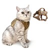 Tactical Cat Harness Khaki for Walking Esacpe Proof,Adjustable Soft Mesh