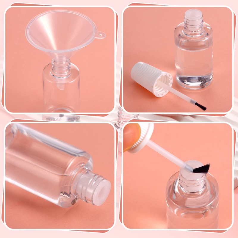 Irenare 20 Pcs 20ml Refillable Empty Nail Polish Bottles Plastic
