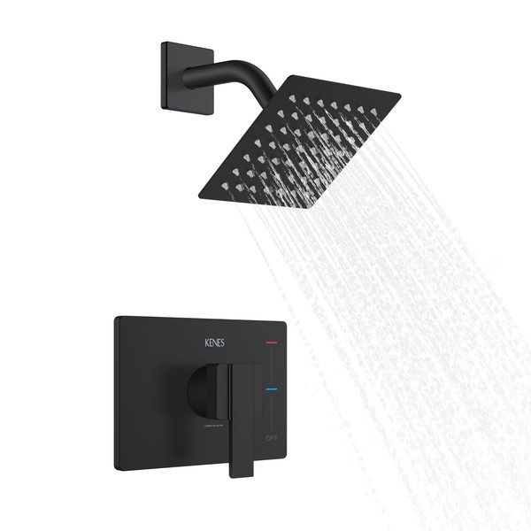 KENES Matte Black Shower Faucet, Shower Trim Kit with Single-Spray