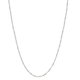 SPETLEK 14K White Gold Singapore Chain Necklace for Women 1.3mm 14K Solid Gold Necklace with Spring Ring clasp 20 Inch