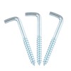 WELWIK 10pcs Screw Hook L-Shaped Hook Carbon Steel Self-Tapping Right
