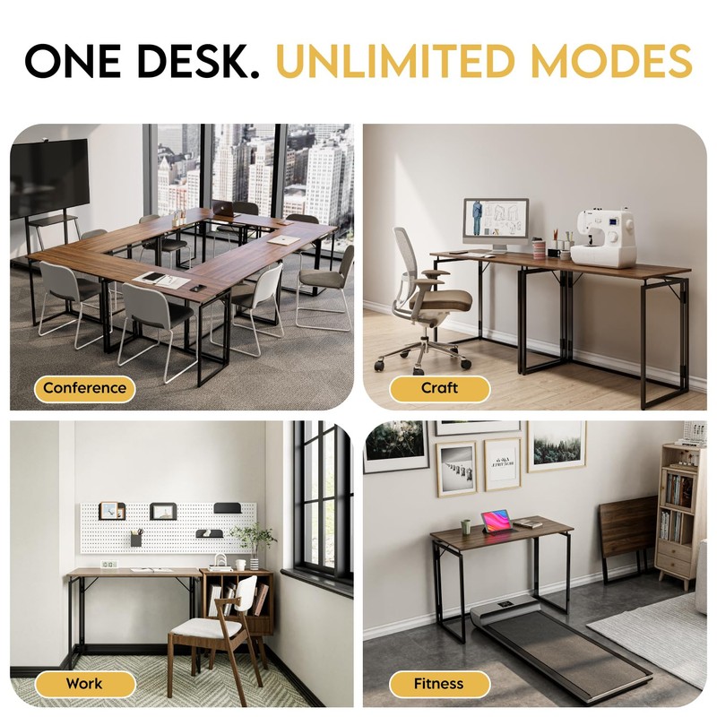 alawooder Folding Desk 30 Inch - No Assembly Small Foldable