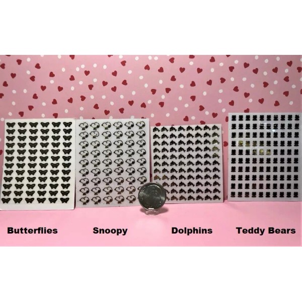 Unbranded Dollhouse Miniature Stickers-Rare Gold-4 different kinds-Choice of one sheet