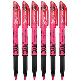Pilot FriXion Light Erasable Highlighters, Chisel Tip, Pink Ink, 6 Count